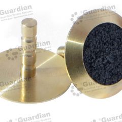 Discrete Brass Tactile Stud w Black Carborundum 6 x 25mm stem