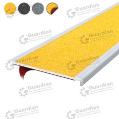 Stair Nosing Aluminium Slimline Yellow Carbide with D/S Tape